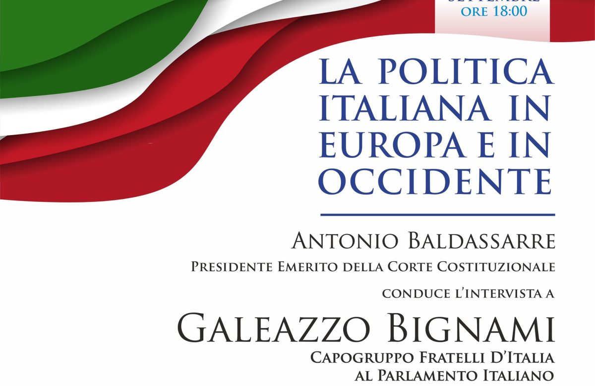 La politica italiana in Europa e in Occidente: a Terni il confronto promosso da Maestrale Group con l’On. Galeazzo Bignami